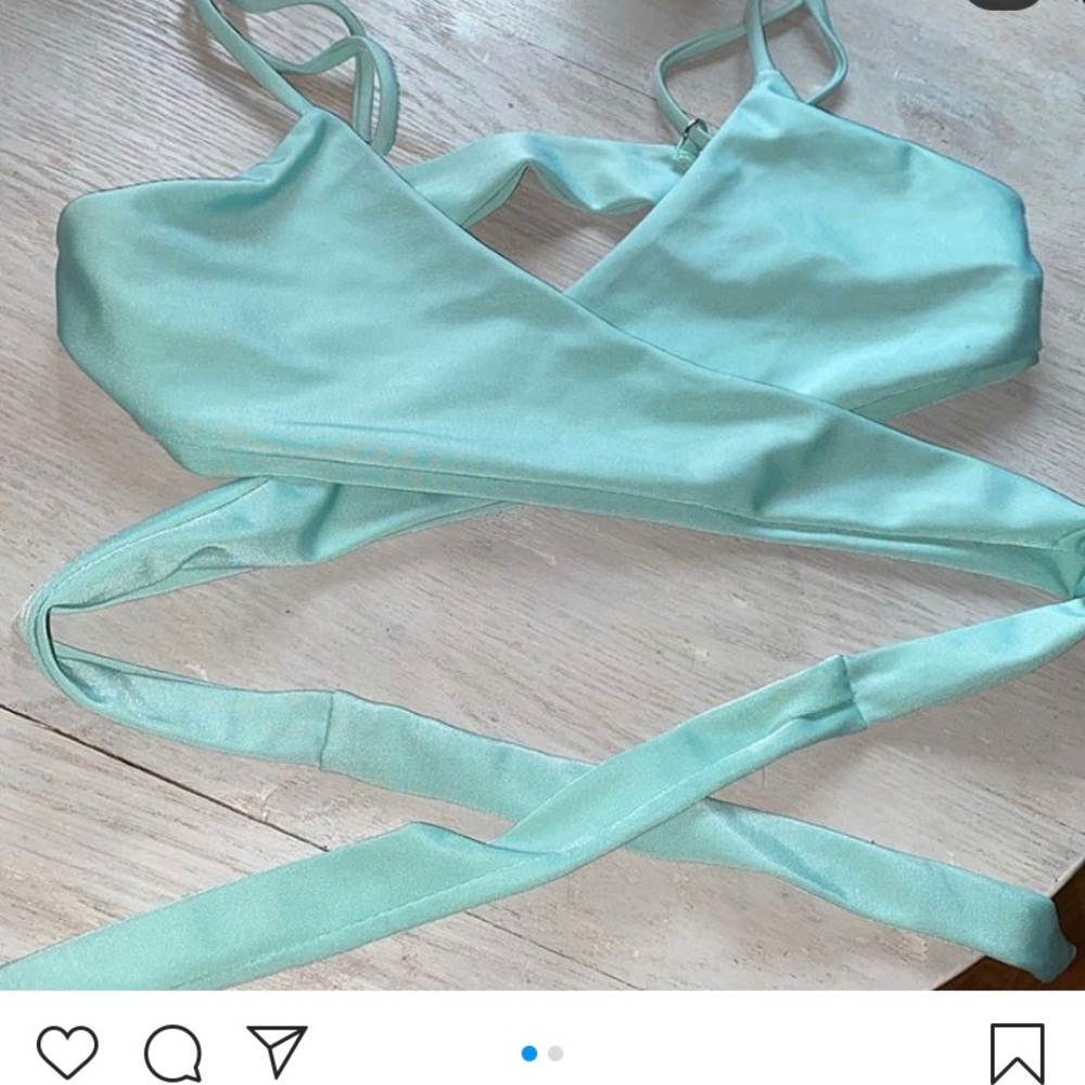Teal bathing suit top